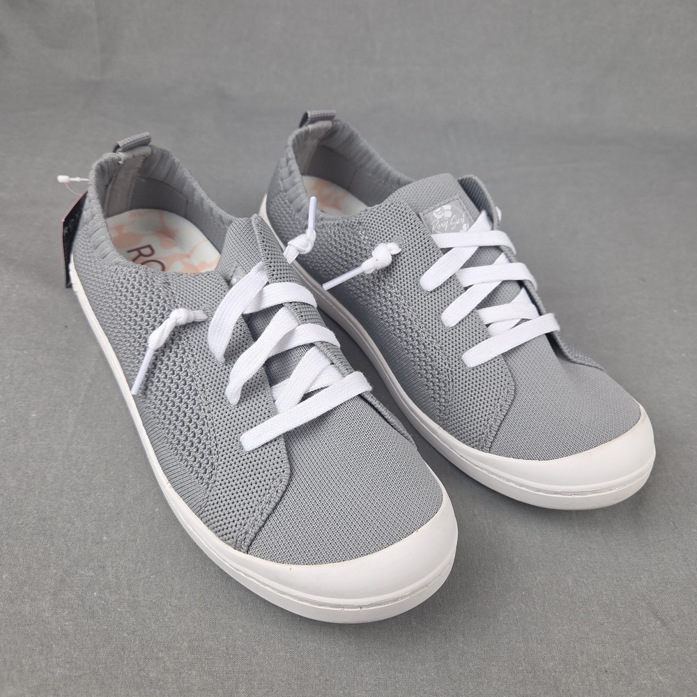 Roxy At Work Womens Size 7.5M Bayshore Soft Toe Work Shoes Gray Slip On Sneakers